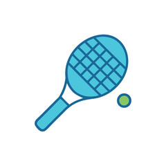 Tennis Racket and Ball Icon - Sports Equipment Illustration