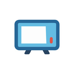 Simple Illustration of a Blue Presentation Whiteboard with Stand