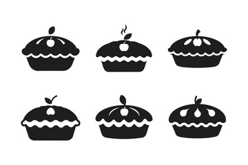 holiday pie apple pumpkin vector art silhouette