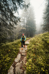 Obraz premium Liptov region hiking in jasna in Low Tatras mountains landscape, slovakia.