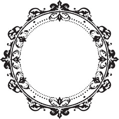 Enchanted Floral Edging Black Vector Emblem Intricate Bloom Boundary Decorative Black Icon 