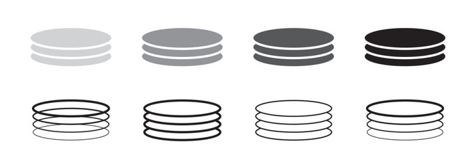 Layer stack illustration. Two, three four and five layers. Layer tier diagram icon