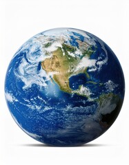 Fototapeta premium Detailed view of earth from space highlighting continents and oceans