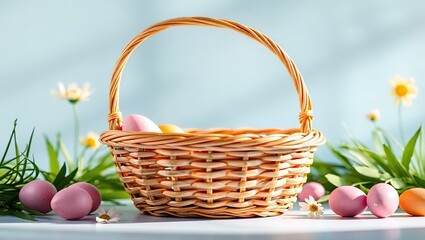 Empty Easter Basket Awaits Spring Treats, Ready for Filling