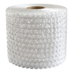 Roll of bubble wrap is sitting on a white background. PNG, Transparent