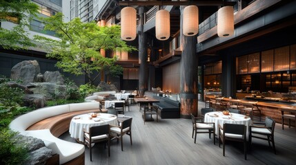 Modern Asian Restaurant Patio