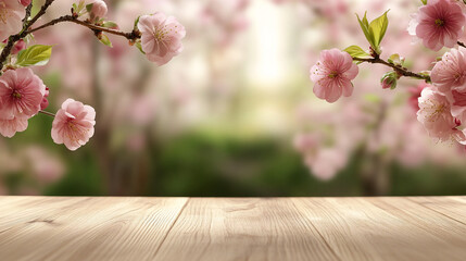 cherry blossom on wooden background