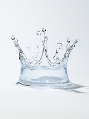 Water Crown Splash - A stunning of a water crown splash, perfect for illustrating purity, freshness, or hydration