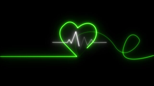 Heartbeat pulse flat icon for medical apps and website, Hert beat cardiogram graph background. Neon pulse line on hospital monitor. Heart pulse monitor with signal. Heart bea