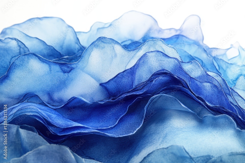 Aufkleber intricate blue abstract design flowing like water with shimmering details that capture the essence o