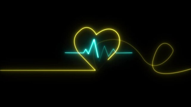 Heartbeat pulse flat icon for medical apps and website, Hert beat cardiogram graph background. Neon pulse line on hospital monitor. Heart pulse monitor with signal. Heart bea