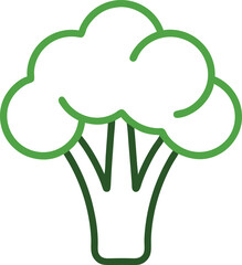 Broccoli outline icon on white background