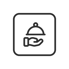 Serving Dome Hand Icon – Elegant Food Presentation