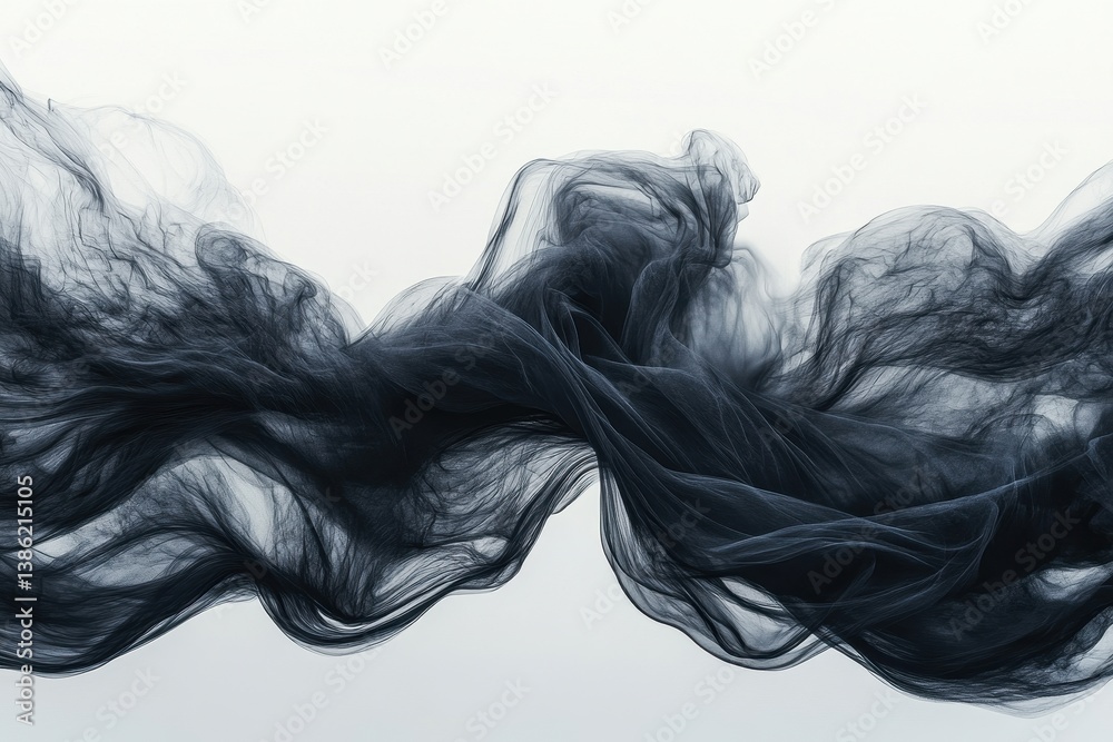 Poster Visual representation of abstract mountain landscape with gentle curves, soft textures, and a misty atmosphere at dawn