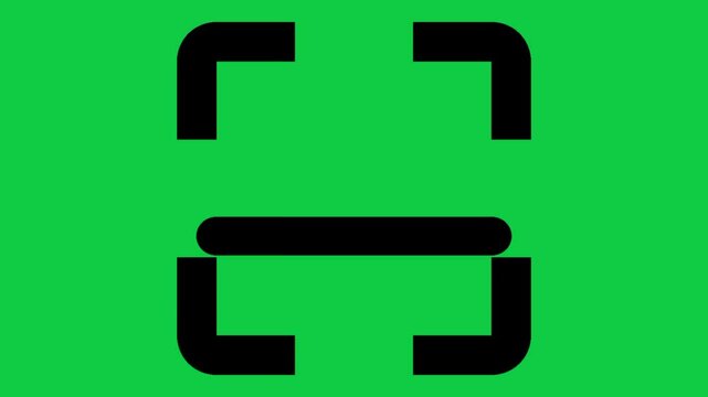 Scan Icon Animation | 4K Scanning Symbol Motion Graphic on Green Screen