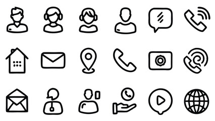 Fototapeta premium Vector collection set off vector collection Contact doodle hand drawn icon
