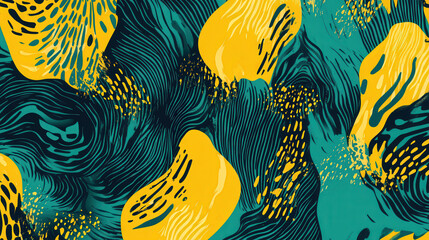 Psychedelic-inspired digital design with flowing abstract forms