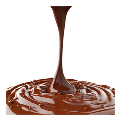 Chocolate sauce is pouring out of a container. PNG, Transparent