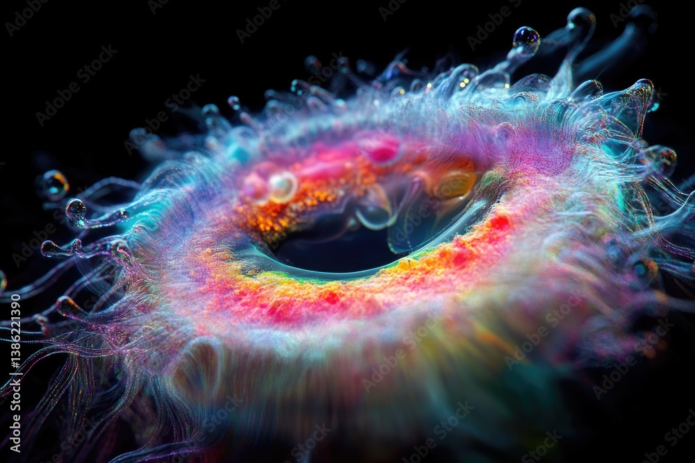 Poster a swirling vortex of vibrant colors creates a mesmerizing, ethereal spectacle against the dark backd