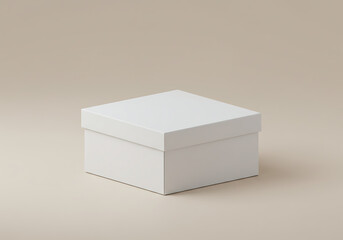 White cardboard box mockup for product packaging and branding design