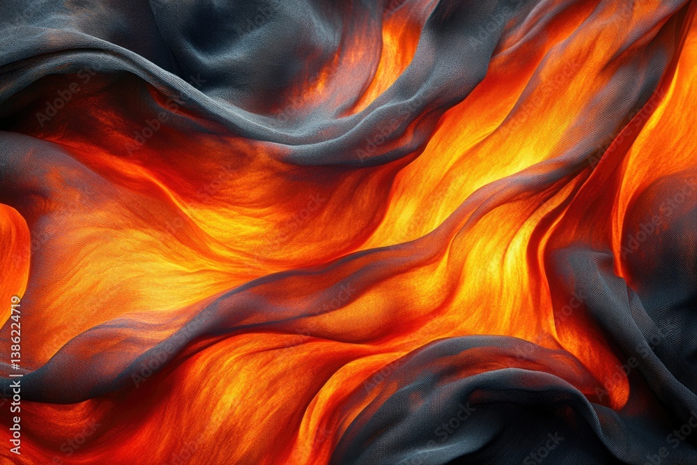 Aufkleber fiery abstract background with swirling patterns of vibrant orange and yellow contrasted by smooth, 