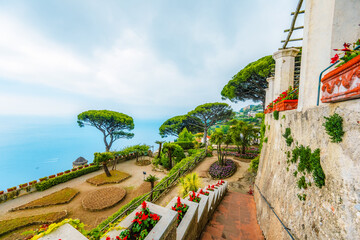 Coastline in southern Italy, vertiginous cliffs adorned with colorful villages, turquoise waters....