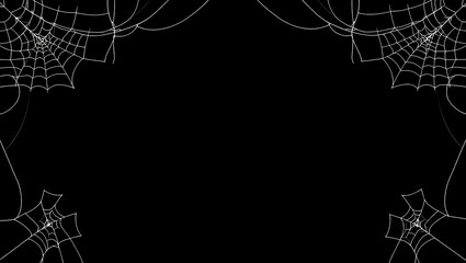Spider web Halloween framed background