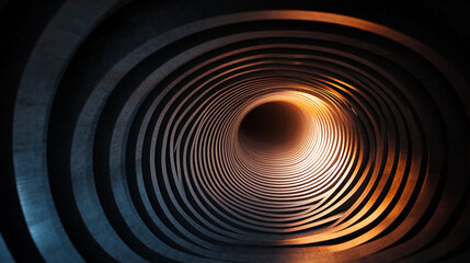 Fototapeta premium Light tunnel with converging lines centered perspect