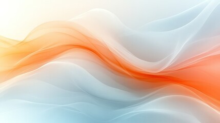 Abstract Flowing Waves: A Symphony of Orange and Blue Hues