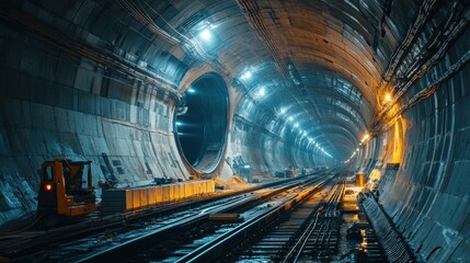 Obraz premium Subway Tunnel Construction: An Engineering Marvel