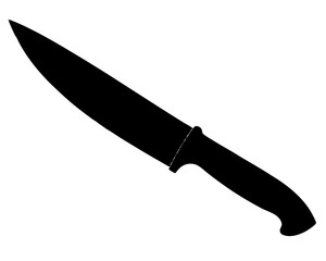 A Knife silhouette on white background.