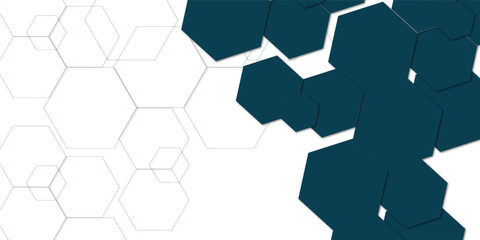 Geometric technology colorful hexagon background. Abstract vector illustration Science technology and medical concept hexagon on transparent background.