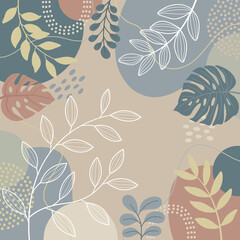 Hand drawn spring art background design. Template banner and cover.