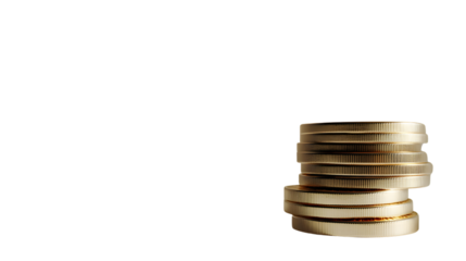Stack of Golden Coins on a Black Background for Finance and Wealth Concepts