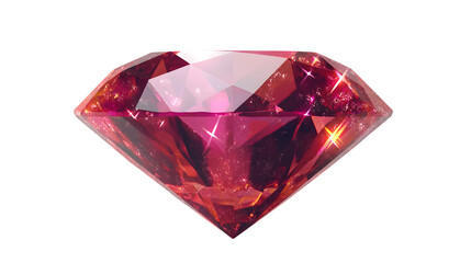 Fototapeta premium Sparkling Red Gemstone Precious Jewel Luxury Diamond Facet Glowing Crystal