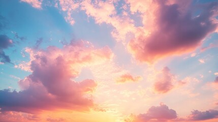 Obraz premium Pastel Sunset Sky: A Dreamy Canvas of Colors