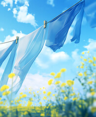 clothes drying on a clothesline