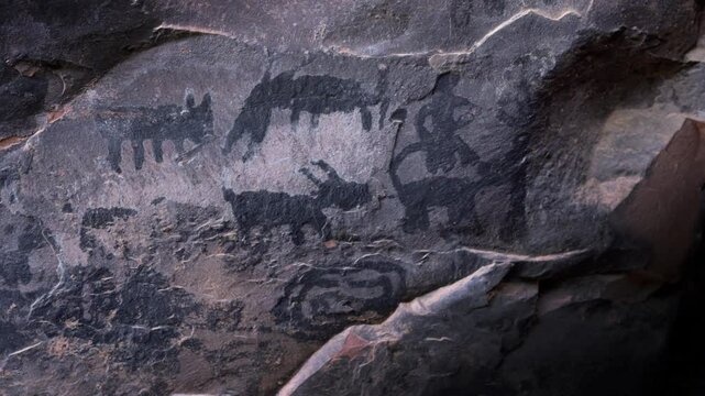 Black petroglyphs of various animals can be found at the Palatki Ruins in Arizona, highlighting the rich cultural heritage and artistic expressions of ancient indigenous peoples.