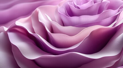 Fototapeta premium Close-up of a Delicate Purple Rose, Soft Petals, Gradient Colors, Elegant Floral Macro Photography