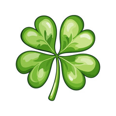 Fototapeta premium Simple Green Clover With Four Leaves