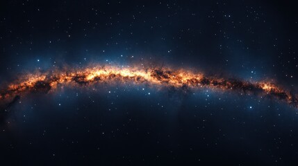 Obraz premium Milky Way Galaxy Panorama: Celestial River of Stars and Cosmic Dust