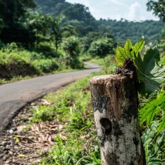 Obraz premium Roadside pole repair