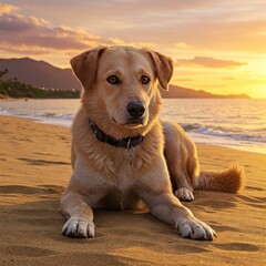 Obraz premium dog on the beach