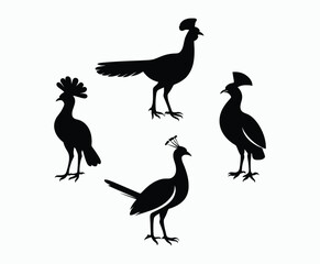 Fototapeta premium Junglefowl Silhouette Isolated Template Illustration
