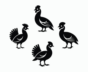 Fototapeta premium unglefowl Silhouette Collection Vector Template