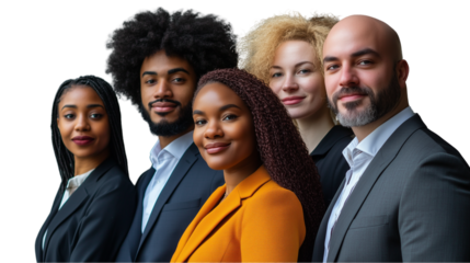 Diverse talent, a target group picture, a diverse business group in one frame, a professional team, the diversity of the team is a powerful group picture, on a transparent backgrounds