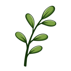 A twig of green leaves