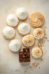 Delicious Swirled Meringue Cookies and Chocolate Dessert