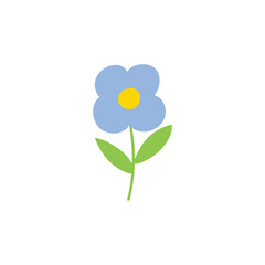 Blooming flowers and leaves icon. Vector illustration.