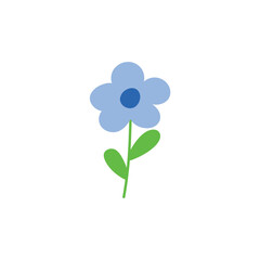 Blooming flowers and leaves icon. Vector illustration.